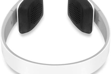 Bluetooth Wireless Headphones with Built-In Battery, Stream Audio from Iphone, Ipad, Smartphone, Tablet, PC, MAC, Laptop, White (ABH04F), Medium
