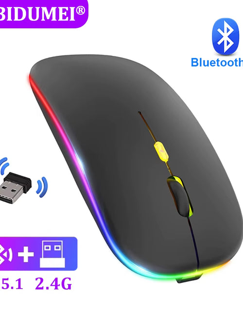 Load image into Gallery viewer, Bluetooth Mouse 2.4Ghz Wireless Mouse Mice Rechargeable Mouse Silent Mouse LED Backlit USB Gaming Mouse 1600DPI for PC Laptop
