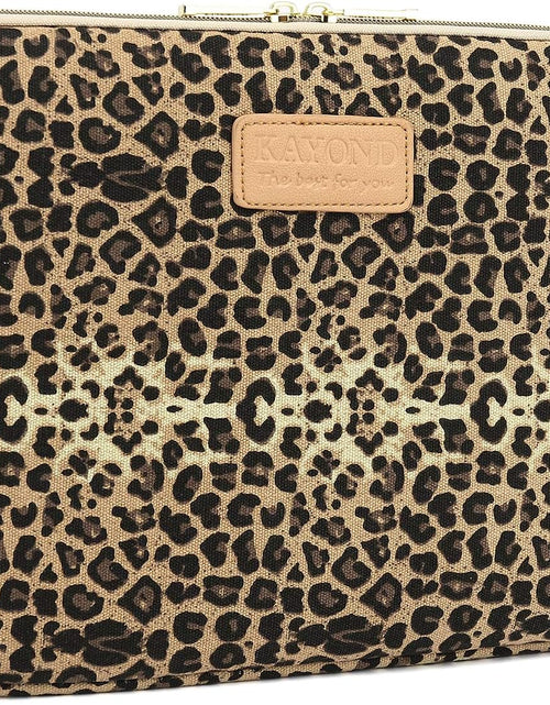 Load image into Gallery viewer, KY-03 Canvas Fabric 15.6 Inch Laptops Sleeve - Brown Leopard Print
