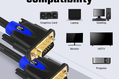 VGA Cable, VGA to VGA HD15 Monitor Cable for PC Laptop TV Projector-3Feet