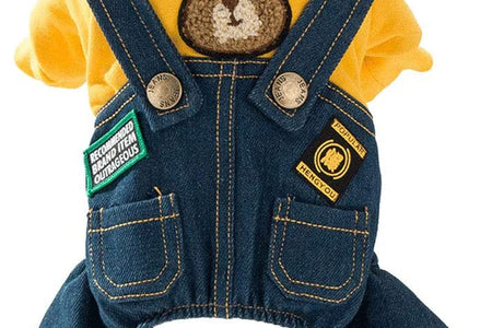 Dog Costume Clothes, Cute Denim Overalls for Small & Medium Pets, Boy & Girl Dogs Coats Jeans T-Shirts Sweatshirts