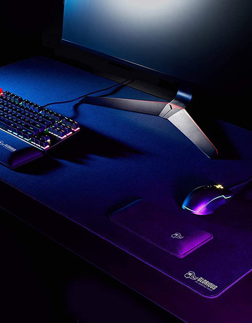 Load image into Gallery viewer, 3XL Extended Gaming Mouse Mat/Pad - Large, Wide (3XL Extended) Black Cloth Mousepad, Stitched Edges | 24"X48" (G-3XL)
