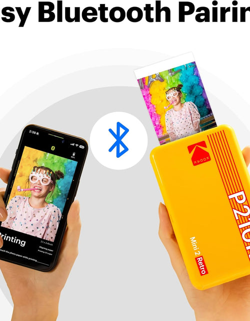 Load image into Gallery viewer, Mini 2 Retro 2X3 Portable Photo Printer, 38 Sheets, Bluetooth Smartphone Printer for Iphone &amp; Android, Instant Color Prints, 4PASS Dye Sublimation, White
